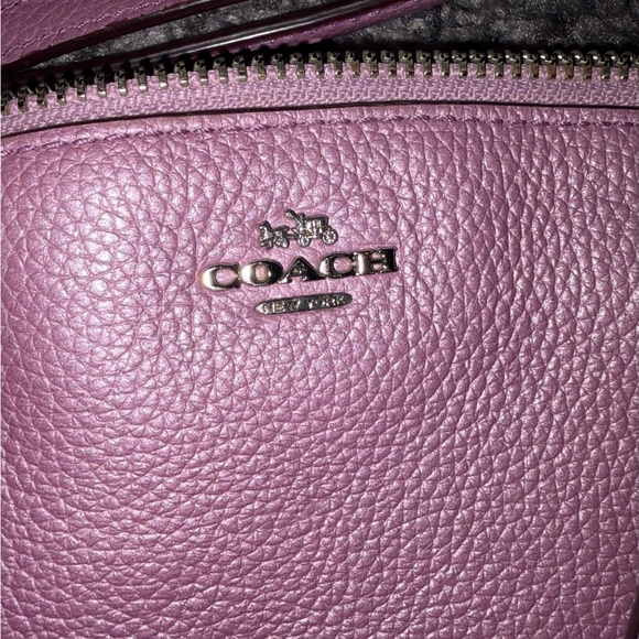 Coach Lilac Pebbled Leather Shoulder Bag - Picture 2 of 8